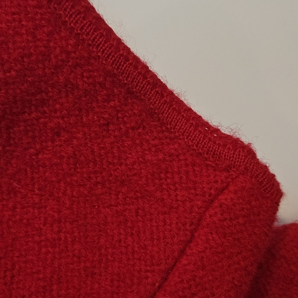 Vintage Tally-Ho Red Button-Up Women's Wool Sweater - Picture 3 of 5